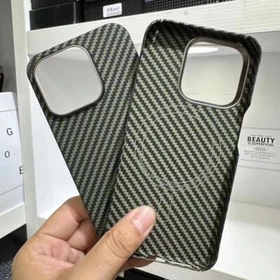 Real Carbon Fiber Ultra Thin Magnetic Cover Case For iPhone 15 Pro Max Plus