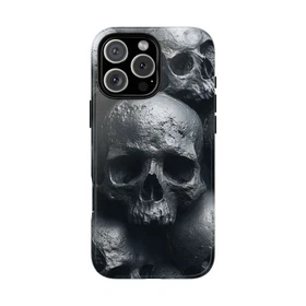 Obsidian Skulls Gray Art Tough Case For Iphone