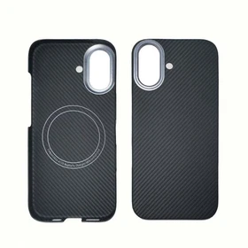 Genuine Amarid Carbon Fiber w/ Metal Len Magnetic Back Case Cover For iPhone 17