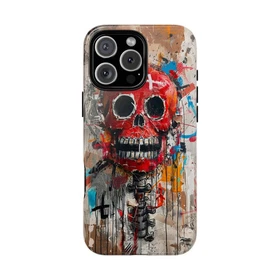 Skull Red Art Painting Tough Case For Iphone