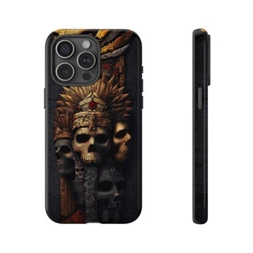 Ancient Aztec Skulls Tough Case For IPhone , Phone Cover Protective