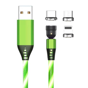 17 Pack 3FT 1M 5 PIN 3A 540 degree Luminous Flowing Magnetic USB Cable For Phone