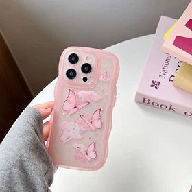 Case For iPhone 16e 17 Pro Max 15 14 13 12 11 Clear Butterfly Pattern TPU Cover