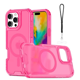For iPhone 17 Pro Max Air 16 15 14 13 Shockproof Translucent Mag Safe Case Strap