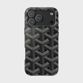 Parisian Houndstooth Phone Case: Designer Dogtooth Black Tough Case For Iphone