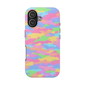 Colorful Pastel Camo Tough Phone Case For IPhone