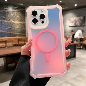 For iPhone 16e 17 Pro Max 15 14 Quad Corner DropProof Change Color Magnetic Case
