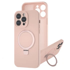 Liquid Silicone Case for iPhone 16 15 14 13 12 Pro Max Magnetic Ring Stand Cover