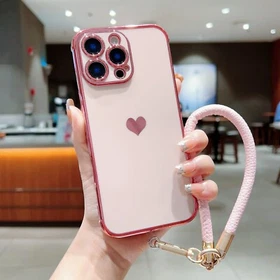 For iPhone 16 Pro Max 15 14 13 12 11 Fashion Shockproof Frame Phone Case W/Strap