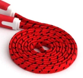 Flat Braided Noodle Fabric Micro USB Charger Cable for iphone 8 7 6 4 5s 5c plus