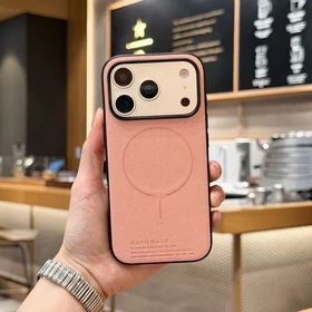For iPhone 17 Pro Max 16e 15 14 13 Fabric-like Texture Magnetic Shockproof Case