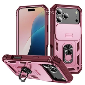 For iPhone 17 Pro Max 16 15 14 13 12 11 Heavy Duty Case w/ Slide Camera Cover