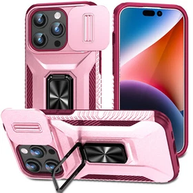 For iPhone 17 Pro Max 16 15 14 13 Magnetic Ring Stand Case Drop Protection Cover