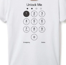 Unlock Me iphone Funny T shirt Tee cell phone buttons password code