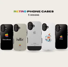 Retro Apple Magsafe Tech Phone Case for iPhone 11-17 Vintage 90s Rainbow Style