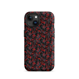 Red & Black Camouflage Tough Phone Case For IPhone