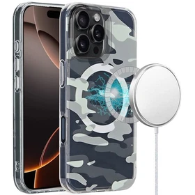 iPhone 16 Plus 6.7 ' &  16'  Magnetic Double Layer IMD Design Case - Green Camo