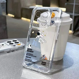 For Xiaomi Poco F6 X6 X5 Pro Redmi Note 13 12 11 Pro Astronaut Clear Case Cover