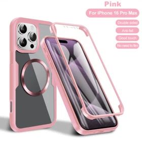For iPhone 17 Pro Max/16/14/13/12/11 Magnetic Screen Protector Clear Back Case