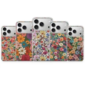 Colorful Floral Phone Case Vintage Flower Cover iPhone 11-17