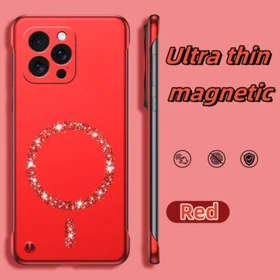 For iPhone 16e 15 Pro Max 14 13 12 11 Ultra-Thin Magnetic Frameless PC Hard Case