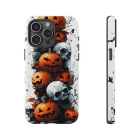 Halloween Pumpkin Skull Tough Case For IPhone , Phone Cover Protective