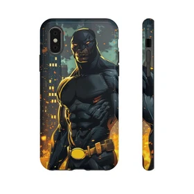 Black Superhero Illustration DC Comic Phone Tough Case For Iphone