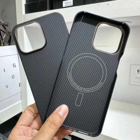 Slim Lightweight Genuine Aramid Carbon Fiber Magnetic Case For iPhone 15 Pro Max