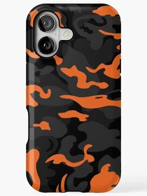 NEW! Camo Style - Black Orange Camouflage Best Tough Phone Case For IPhone