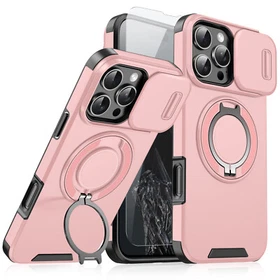 For iPhone 16 17 Pro Max 15 14 12 Shockproof Stand Case Screen Protector Cover