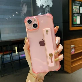 For iPhone 15 Pro Max 14 Plus 11 Drop-Proof On Corners Phone Case With Wristband