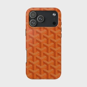 Parisian Houndstooth Phone Case: Designer Dogtooth Orange Tough Case For Iphone