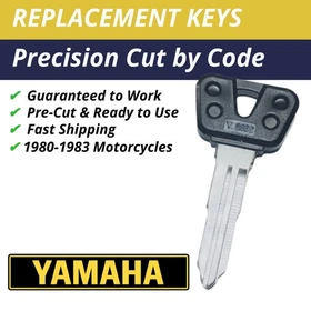 Yamaha Motorcycle Keys 1980-1983 Replacement Key Cut to Code F34344-F44331