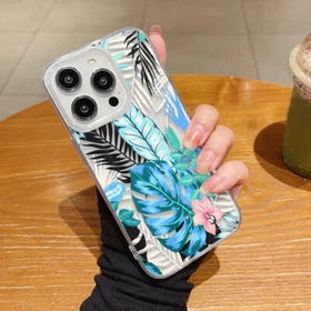 For iPhone 15 14 13 Pro Max 12 11 Glitter Flower Silicone Shockproof Case Cover