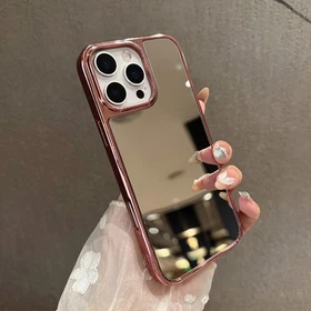For iPhone 17 Pro Max 16 15 14 13 Plating Mirror Make Up Shockproof PC+TPU Case