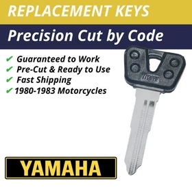 Yamaha Motorcycle Keys 1980-1983 Replacement Key Cut to Code D34344-D44331