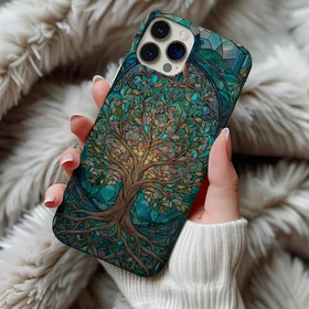 Tree Of Life Phone Case Stained Glass Style Nature Lover Tough Case For Iphone