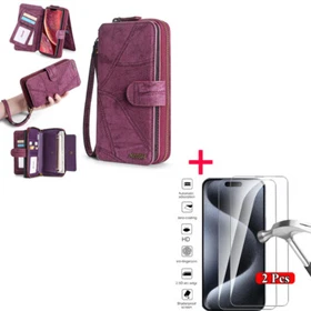 For iPhone 17e 16 15 14 13 12 11 Pro Max Detachable Magnetic Leather Wallet Case