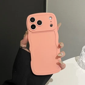 For iPhone 17 Pro Max 16 15 14 Shockproof Soft TPU Rubber Wave Frame Phone Case 