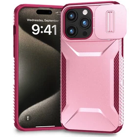 For iPhone 17 Pro Max 16 15 14 13 Shockproof Rubber+PC Case Slide Camera Cover