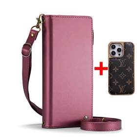Luxury Wallet Crossbody Strap Cover For iPhone 16 15 14 Plus 13 12 Pro Max Case