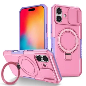 Rugged Magnetic For iPhone 17 Pro Max 16 15 14 13 12 11 with Slide Camera Cover
