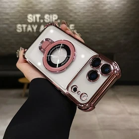 For iPhone 17 Pro Max Air 16 15 14 13 12 11 Mag Safe Case Shockproof Ring Stand