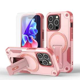 For iPhone 16 Pro Max 15 14 13 12 11 Shockproof Mag Safe Stand Case Screen Cover