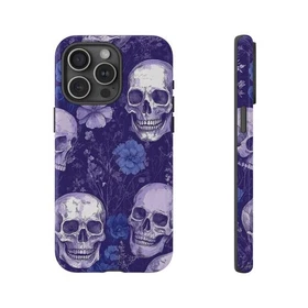 Lavender Skulls Tough Case For IPhone , Phone Cover Protective