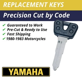 Yamaha Motorcycle Keys 1980-1983 Replacement Key Cut to Code C34344-C44331