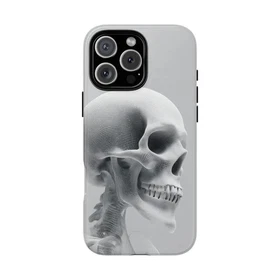 Black White Skull Minimalist Tough Case For IPhone , Phone Cover Protective