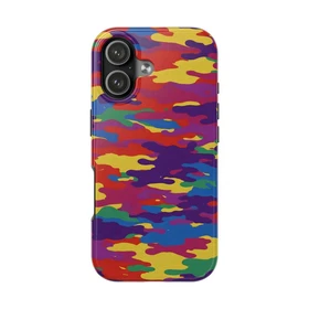 Colorful Rainbow Camo Tough Phone Case For IPhone