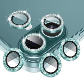 3+3 6 Pack for Iphone 17 6.3" Camera Lens Protector, Bling Diamond & Bling Glitt