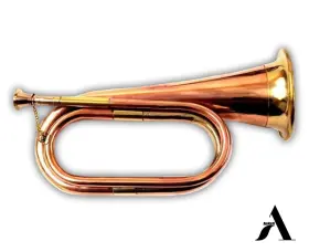 885709069837 ANNAFI Solid Copper Bugle Military Cavalry Horn